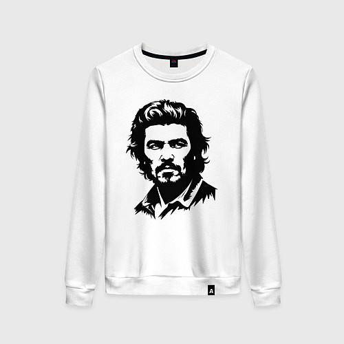 Женский свитшот Урбанистический портрет команданте Гевары / Белый – фото 1
