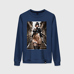 Свитшот хлопковый женский Type B косплей Евы из Stellar Blade, цвет: тёмно-синий