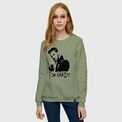 Свитшот хлопковый женский Том Харди в стиле граффити, цвет: авокадо — фото 2