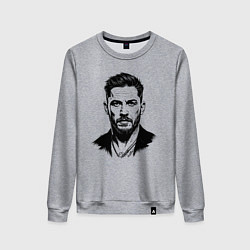 Свитшот хлопковый женский Татуировка Тома Харди в стиле реализм, цвет: меланж