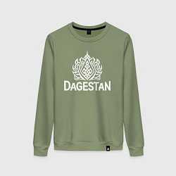 Свитшот хлопковый женский Дагестан с лого, цвет: авокадо