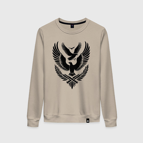 Женский свитшот Три летящих птицы / Миндальный – фото 1