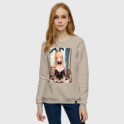 Свитшот хлопковый женский Зайка Марин Китагава, цвет: миндальный — фото 2