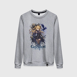 Свитшот хлопковый женский Фишль Genshin Impact, цвет: меланж
