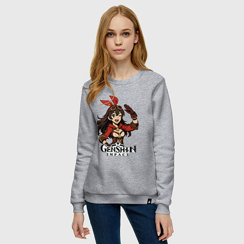 Женский свитшот Эмбер из Genshin Impact / Меланж – фото 3