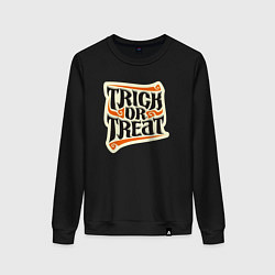 Свитшот хлопковый женский Гадость или сладость, цвет: черный