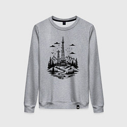 Женский свитшот Нефтяная вышка в горах