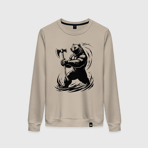 Женский свитшот Медведь-воин Ярославль / Миндальный – фото 1