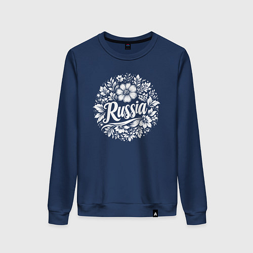 Женский свитшот Русская красота / Тёмно-синий – фото 1