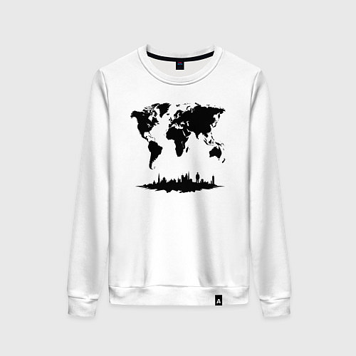 Женский свитшот Мир в тени города / Белый – фото 1