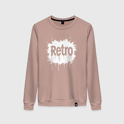 Свитшот хлопковый женский Ретро-стиль, цвет: пыльно-розовый