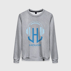 Свитшот хлопковый женский Логотип House Music, цвет: меланж