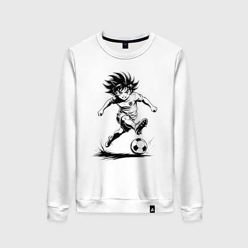 Женский свитшот Футбольная атака аниме / Белый – фото 1