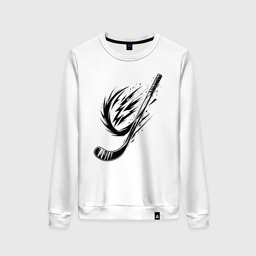 Женский свитшот Динамичная клюшка / Белый – фото 1