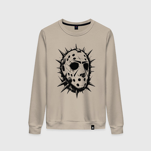 Женский свитшот Шипастая хоккейная маска / Миндальный – фото 1