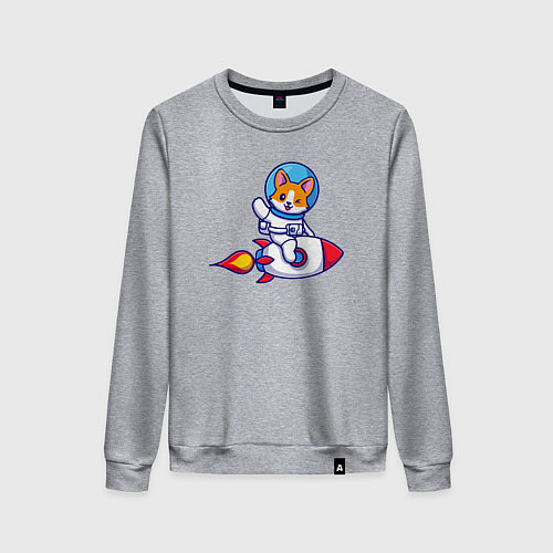 Женский свитшот Собачка на ракете / Меланж – фото 1