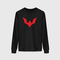 Свитшот хлопковый женский Red Batman logo, цвет: черный
