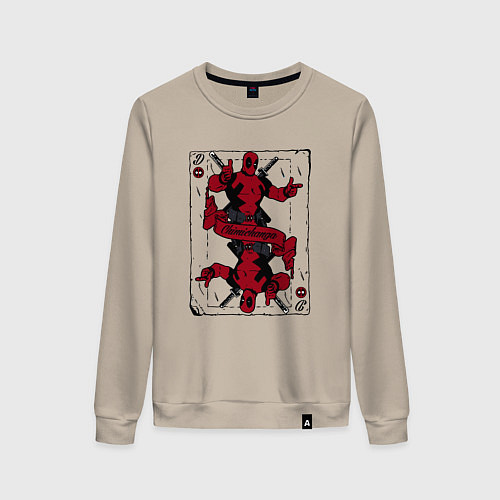 Женский свитшот Deadpool poker / Миндальный – фото 1
