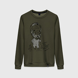 Свитшот хлопковый женский Робин Уильямс, цвет: хаки