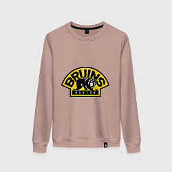 Свитшот хлопковый женский HC Boston Bruins Label, цвет: пыльно-розовый