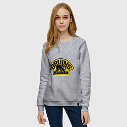 Свитшот хлопковый женский HC Boston Bruins Label, цвет: меланж — фото 2