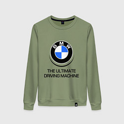 Свитшот хлопковый женский BMW Driving Machine, цвет: авокадо