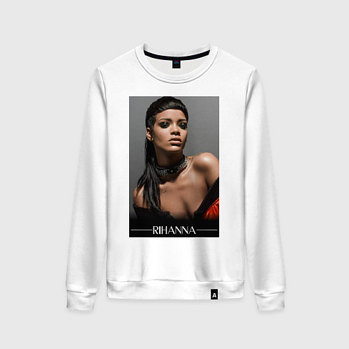 Женский свитшот Rihanna: portrait / Белый – фото 1