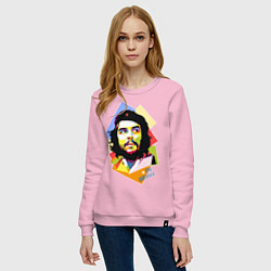 Свитшот хлопковый женский Che Guevara Art, цвет: светло-розовый — фото 2