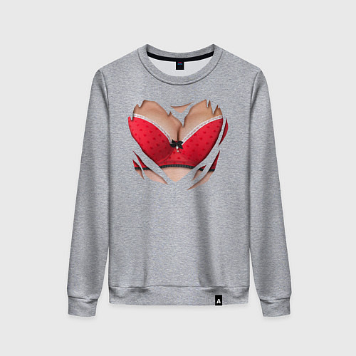 Женский свитшот Красный бюст / Меланж – фото 1