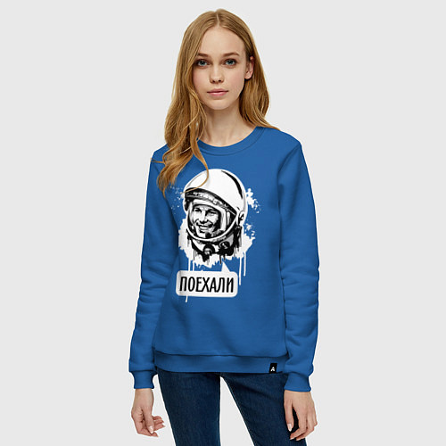 Женский свитшот Гагарин: поехали / Синий – фото 3