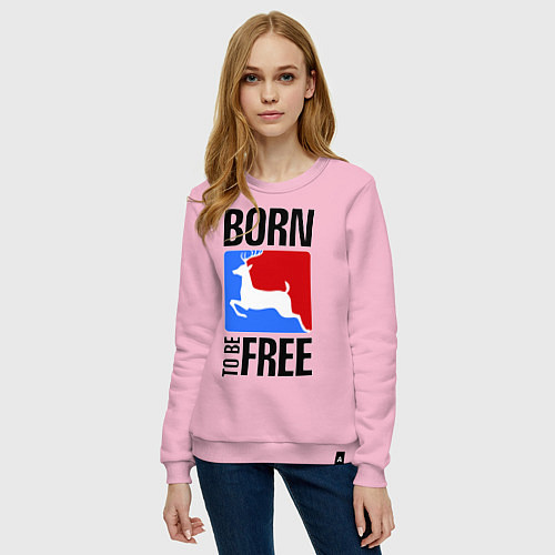 Женский свитшот Born to be free / Светло-розовый – фото 3