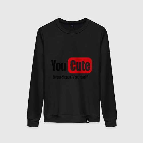 Женский свитшот Youcute broadcast yourself / Черный – фото 1