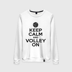 Свитшот хлопковый женский Keep Calm & Volley On, цвет: белый