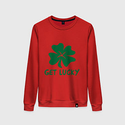Свитшот хлопковый женский Get lucky, цвет: красный