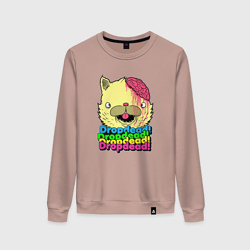 Женский свитшот Dropdead Kitty / Пыльно-розовый – фото 1