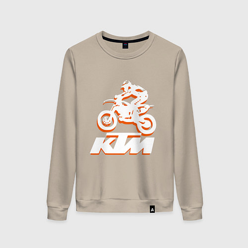 Женский свитшот KTM белый / Миндальный – фото 1