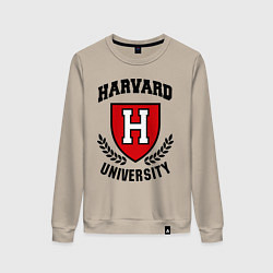 Свитшот хлопковый женский Harvard University, цвет: миндальный