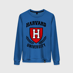 Свитшот хлопковый женский Harvard University, цвет: синий