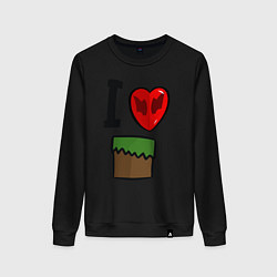 Свитшот хлопковый женский I love Dilleron, цвет: черный