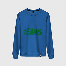 Свитшот хлопковый женский Sims, цвет: синий