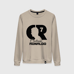 Свитшот хлопковый женский CR Ronaldo 07, цвет: миндальный