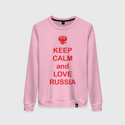Женский свитшот Keep Calm & Love Russia / Светло-розовый – фото 1