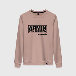 Свитшот хлопковый женский Armin van Buuren, цвет: пыльно-розовый