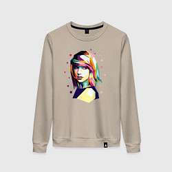 Свитшот хлопковый женский Taylor Swift Art, цвет: миндальный