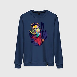Свитшот хлопковый женский Messi Art, цвет: тёмно-синий