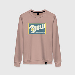 Свитшот хлопковый женский BLU, цвет: пыльно-розовый