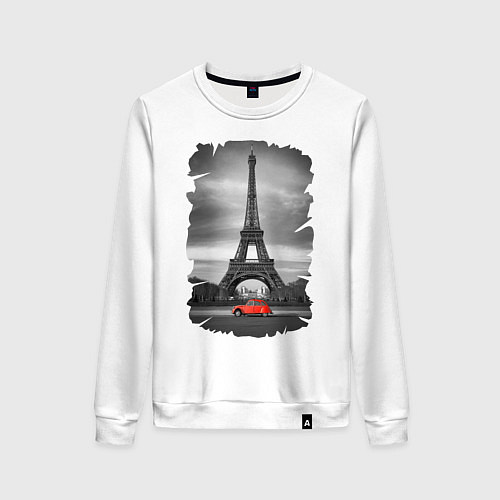 Женский свитшот Эйфелева башня / Белый – фото 1