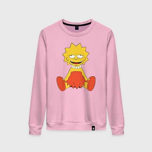 Женский свитшот Lisa Simpson happy / Светло-розовый – фото 1