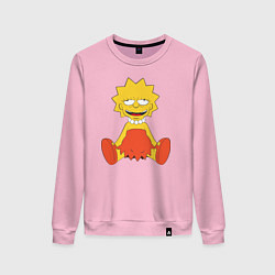 Свитшот хлопковый женский Lisa Simpson happy, цвет: светло-розовый