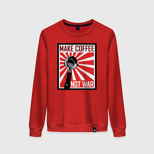 Женский свитшот Make coffee not war / Красный – фото 1